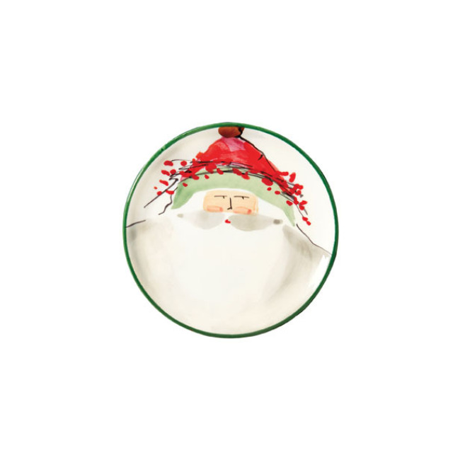 Vietri Old St. Nick Canapé Plate - Green Hat