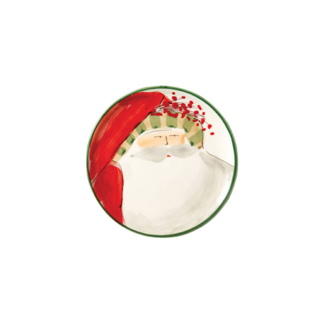 Vietri Old St. Nick Canapé Plate - Striped Hat