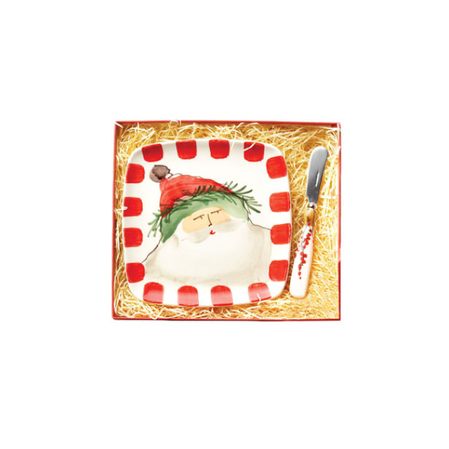Product Vietri Old St. Nick Square Plate w/ Spreader in box