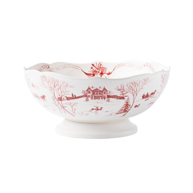 Juliska Country Estate Winter Frolic Ruby 13" Centerpiece Bowl	