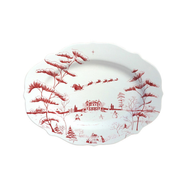 Juliska Country Estate Winter Frolic Ruby Serving Platter ‘Christmas Eve’ 