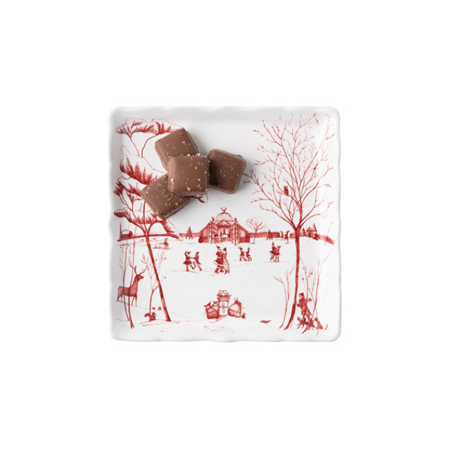 Juliska Country Estate Winter Frolic ‘Mr. & Mrs. Claus’ Ruby Sweets Tray 1