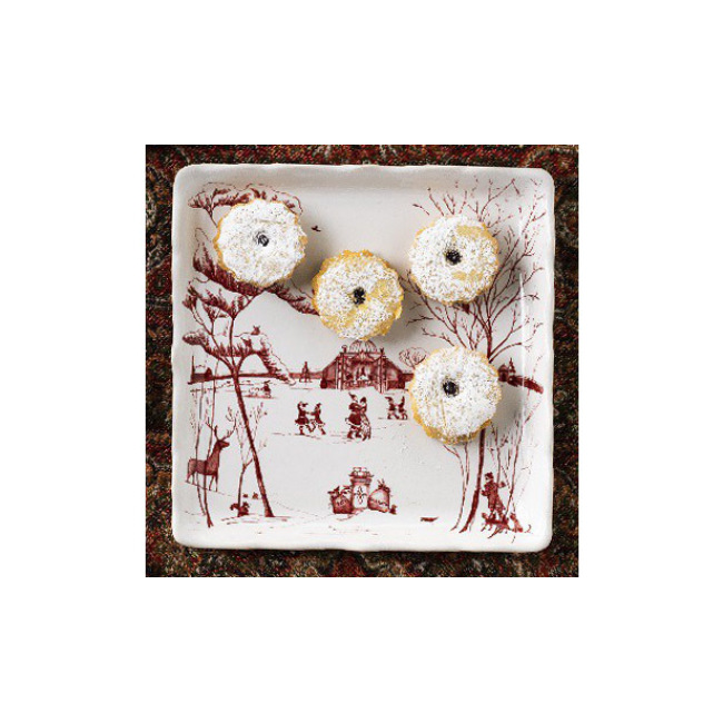 Juliska Country Estate Winter Frolic ‘Mr. & Mrs. Claus’ Ruby Sweets Tray 2