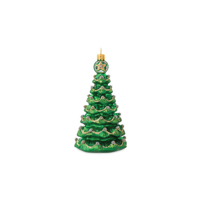 Juliska Berry & Thread Green Tree Glass Ornament