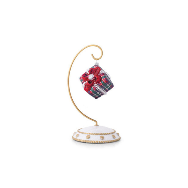 Juliska Berry & Thread Tartan Present Glass Ornament 1