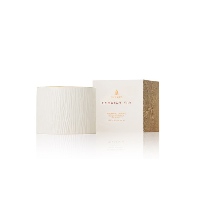 THYMES Frasier Fir Gilded Ceramic Petite Candle
