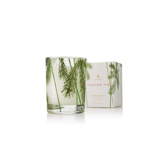 Product THYMES Frasier Fir Votive Candle, Pine Needle Design