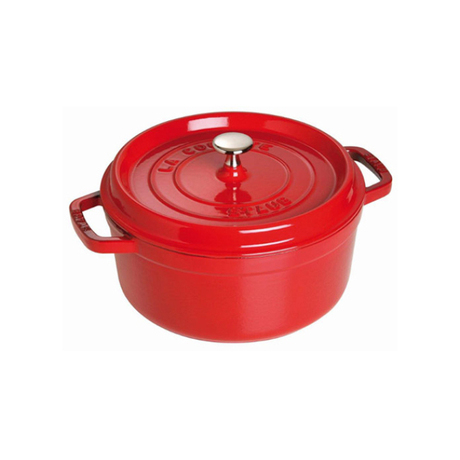 Staub 4-Quart Cast Iron Round Cocotte - White Truffle