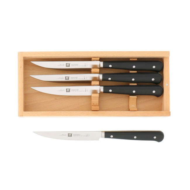 Product Zwilling J A Henckels Porterhouse 4 Pc, Steak Knife Set with Beechwood Box