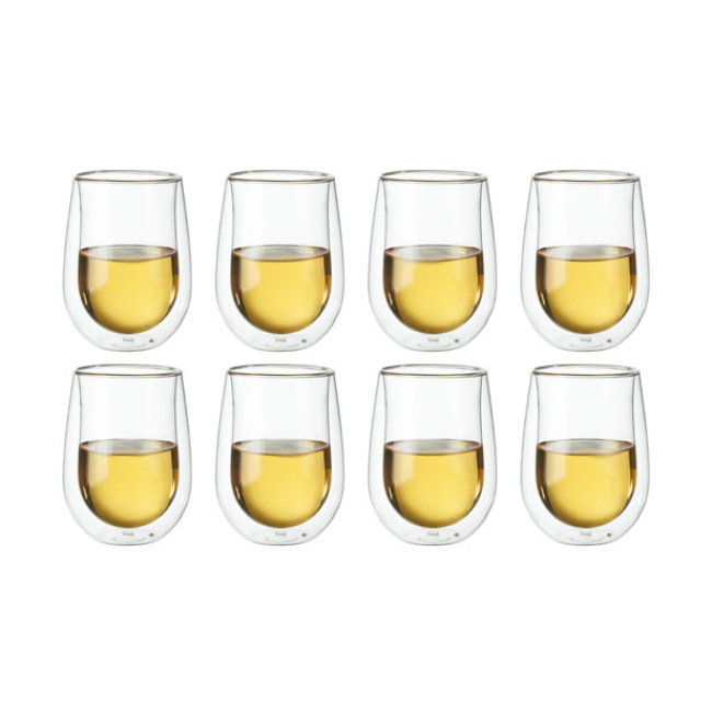 Zwilling J A Henckels Sorrento Bar, Double-Wall Stemless White Wine Glasses, Set of 8