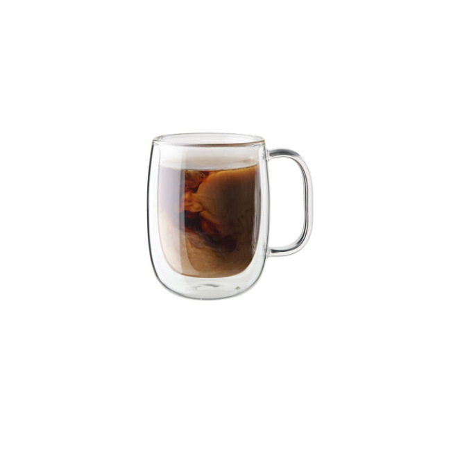 Zwilling J A Henckels Sorrento Plus, Double-Wall 12.0 oz. Glass Coffee Mugs, Set of 2 1