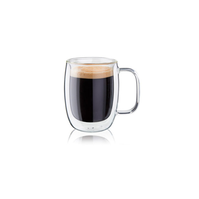 Zwilling J A Henckels Sorrento Plus, Double-Wall 12.0 oz. Glass Coffee Mugs, Set of 2 2