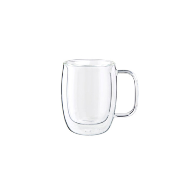 Zwilling J A Henckels Sorrento Plus, Double-Wall 12.0 oz. Glass Coffee Mugs, Set of 2 3