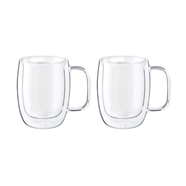 Zwilling J A Henckels Sorrento Plus, Double-Wall 12.0 oz. Glass Coffee Mugs, Set of 2