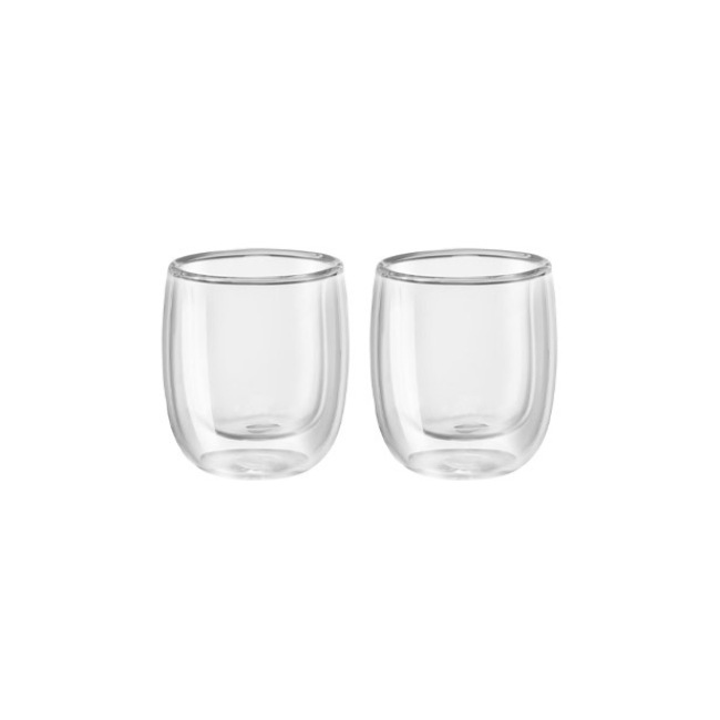 Espresso Cups Shot Glass Coffee 6.8 oz Set of 2 - Double Wall