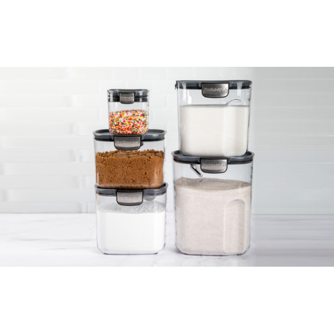 Progressive International prepworks by progressive 6-piece prokeeper clear storage  container set (6 piece, black lids)