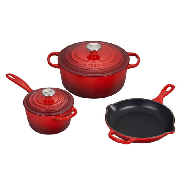 Product Le Creuset Signature 5 Piece Cast Iron Cookware Set