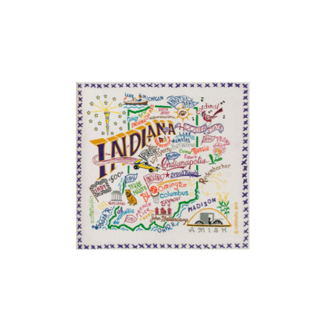 Catstudio State of Indiana Dish Towel	 1