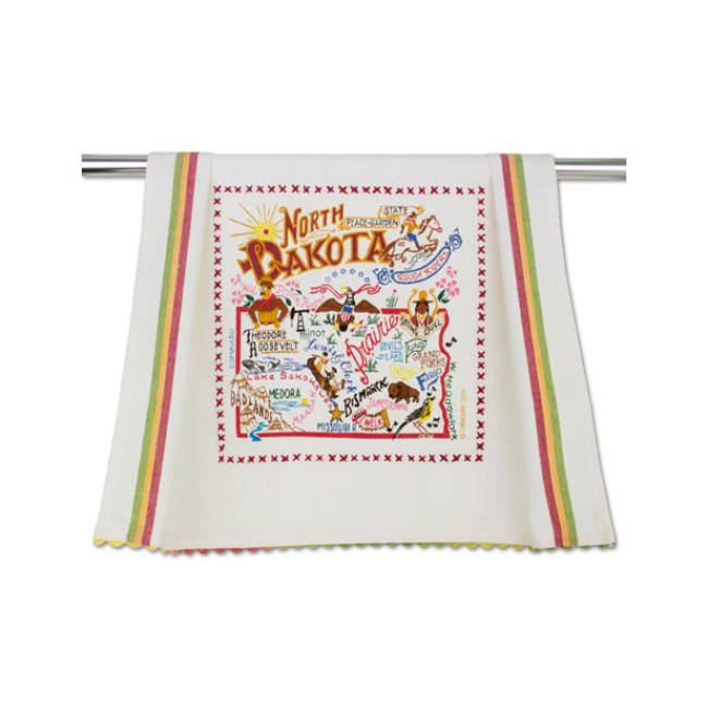 Catstudio State of North Dakota Dish Towel