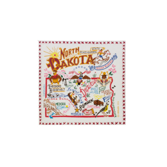 Catstudio State of North Dakota Dish Towel 1