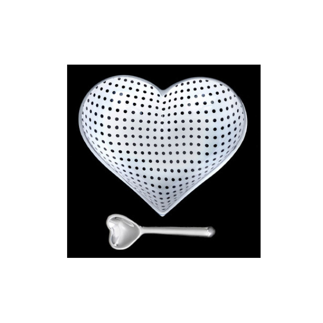 Inspired Generations Happy White Heart with Black Dots w/ Heart Spoon