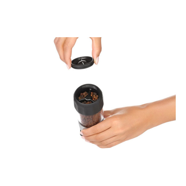 Accent Mess-Free Pepper Grinder - Black Stainless Steel