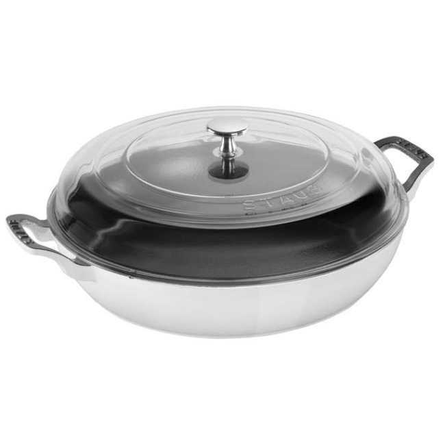 Staub Cast Iron 3.5 Qt. Braiser with Glass Lid | White