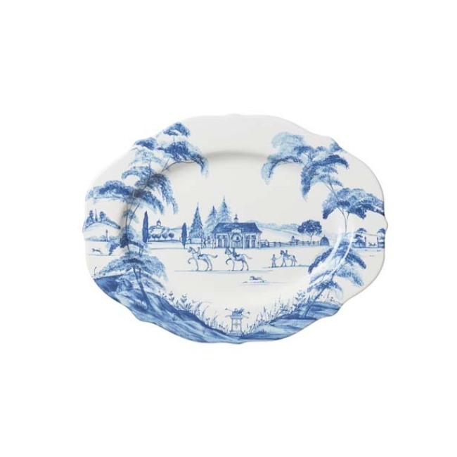 Product Juliska Country Estate Delft Blue 15-Inch Medium Size Serving Platter “Stable”