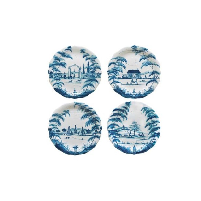 Juliska Country Estate Delft Blue Party Plates, Set of 4