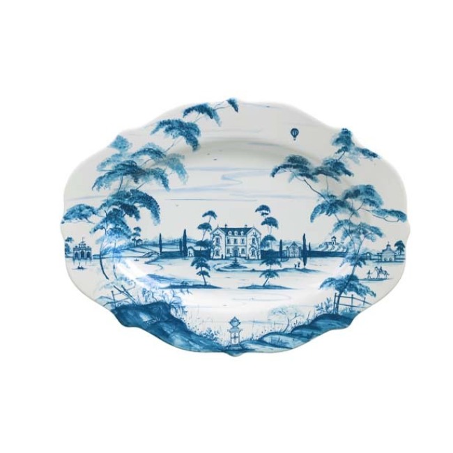 Product Juliska Country Estate Delft Blue 18.5-Inch Large Serving Platter “Main House”