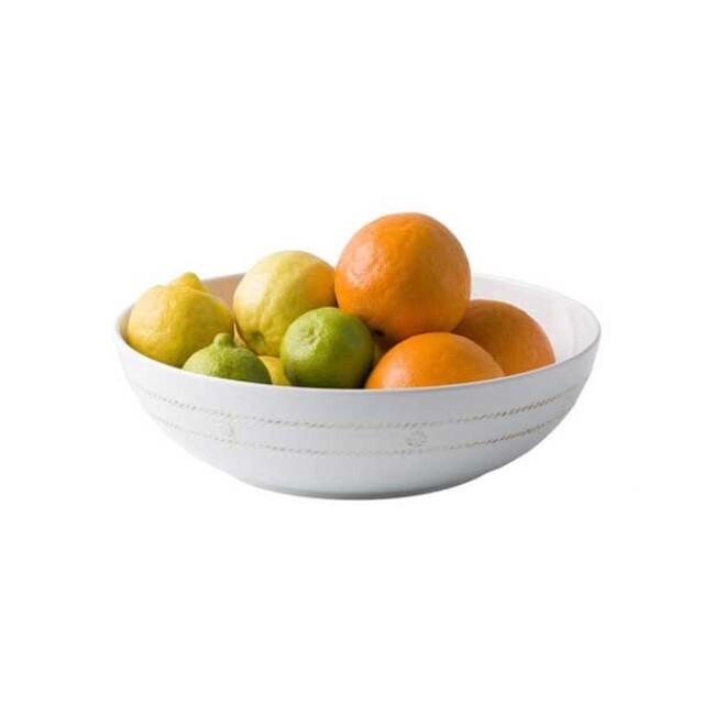 Juliska Berry & Thread Melamine 12-Inch Bowl | Whitewash with fruit