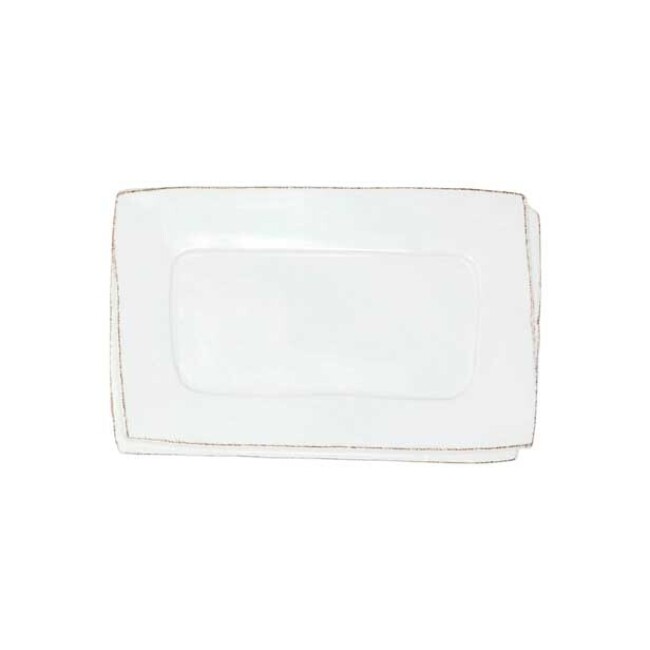 Vietri Lastra White Small Rectangular Tray