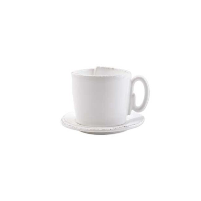 Vietri Lastra White Cup and Saucer