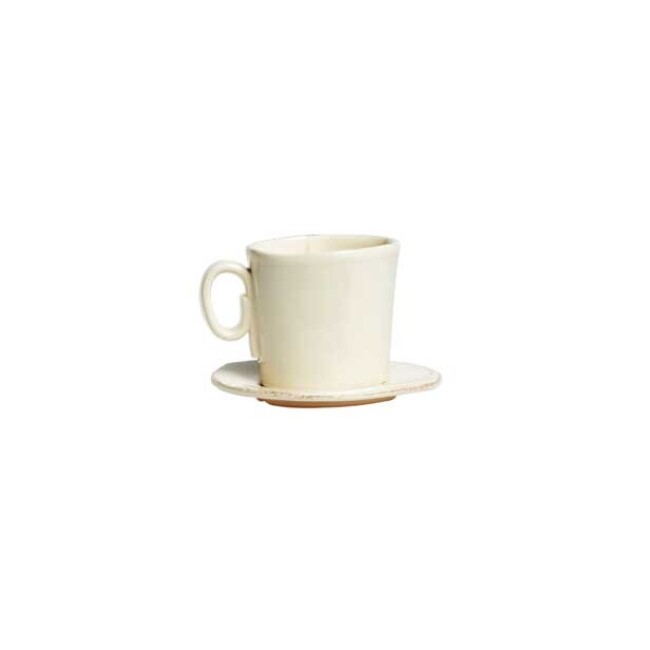 Vietri Lastra Espresso Cup & Saucer - Linen