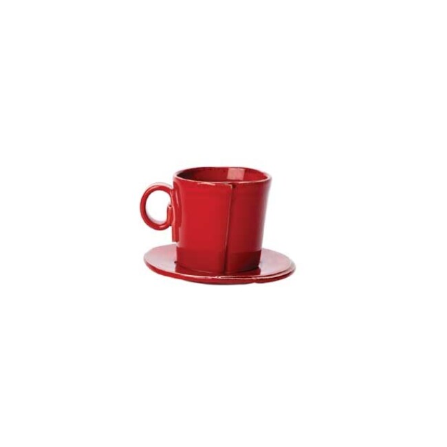 Vietri Lastra Espresso Cup & Saucer - Red