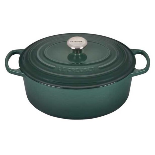 12 L x 6.75 W Cast Iron Oval Casserole Pan with Handles