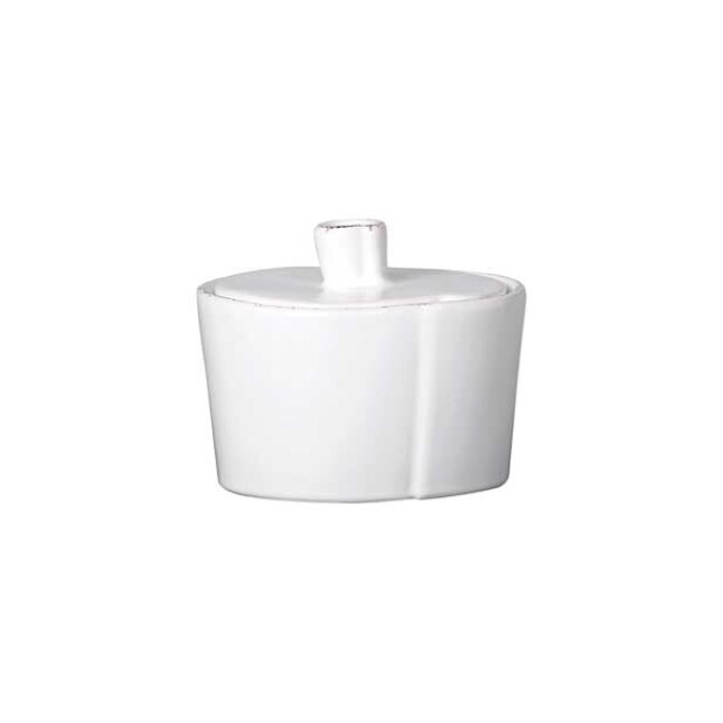 Product Vietri Lastra White Sugar Bowl