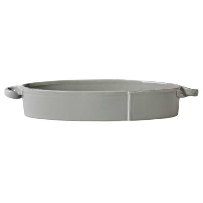 Vietri Lastra Handled Oval Baker - Gray