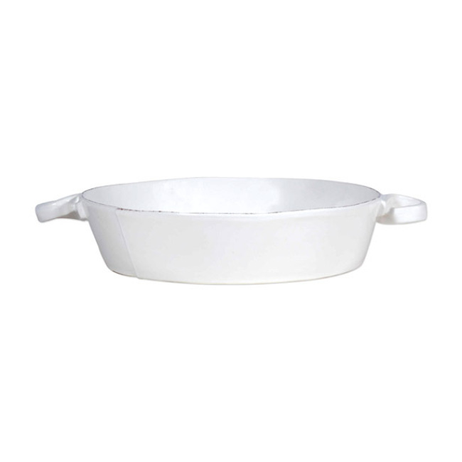 Product Vietri Lastra White Handled Round Baker