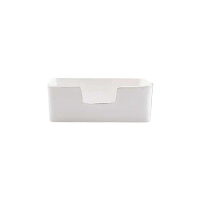 Vietri Lastra White Guest Napkin Holder