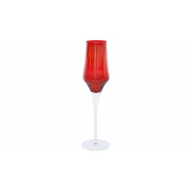 Vietri Engrave Contessa Red Champagne Flute