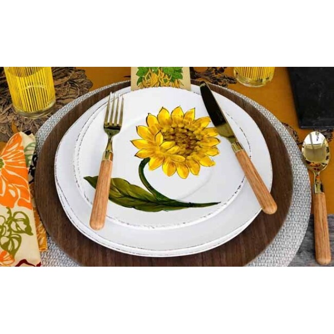 Vietri Lastra Sunflower Salad/Dessert Plate 1