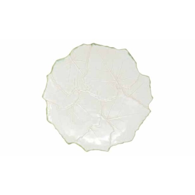 Vietri Foglia Stone White Cheese/Tart Plate