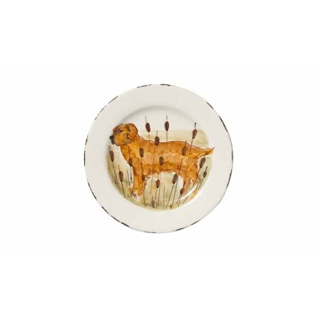 Vietri Wildlife Salad Plate - Hunting Dog