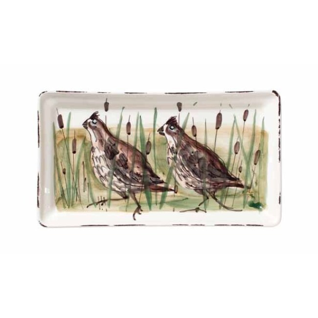 Product Vietri Wildlife Quail Rectangular Platter