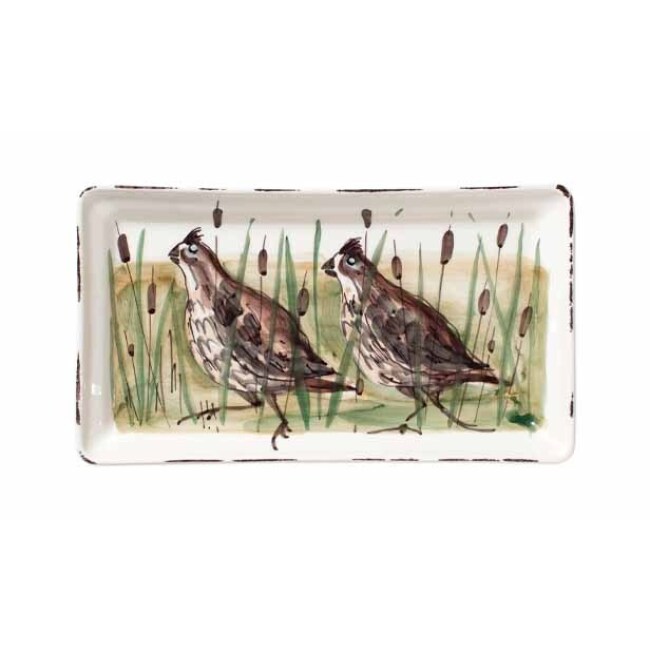 Vietri Wildlife Quail Rectangular Platter