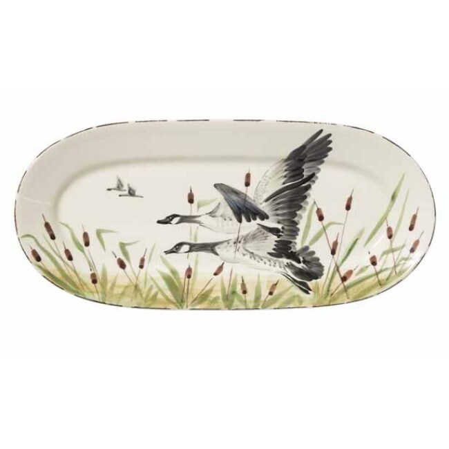 Vietri Wildlife Geese Small Oval Platter