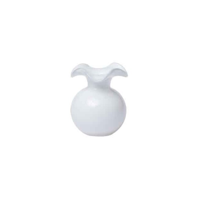 Vietri Hibiscus Glass White Bud Vase