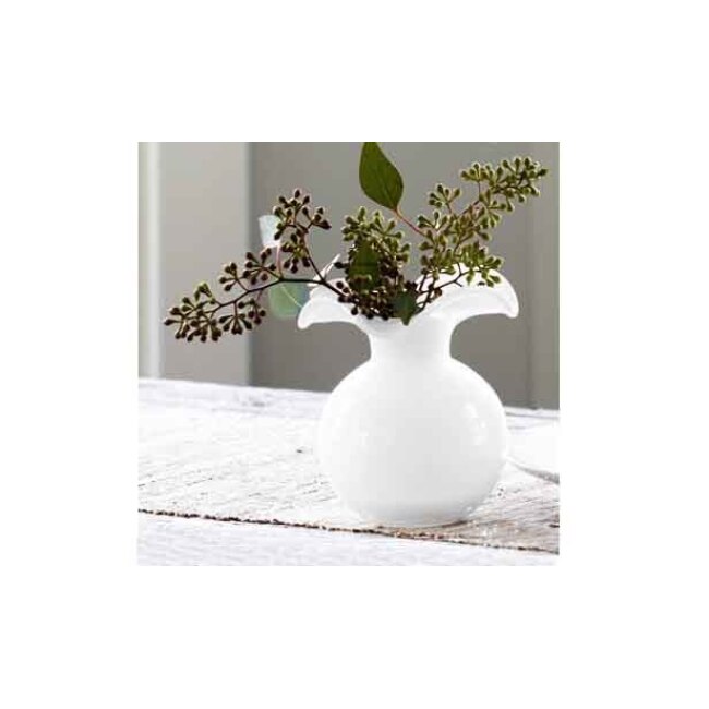 Vietri Hibiscus Glass White Bud Vase 1