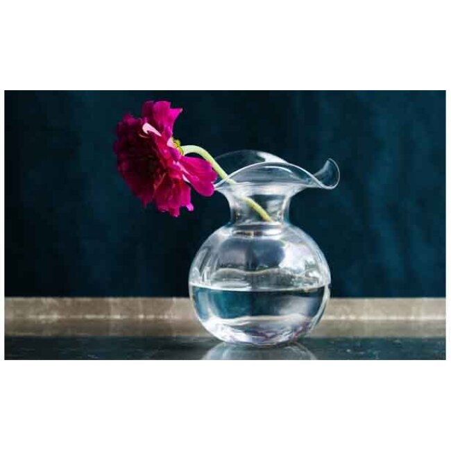 Vietri Hibiscus Glass Small Fluted Vase | Clear  1